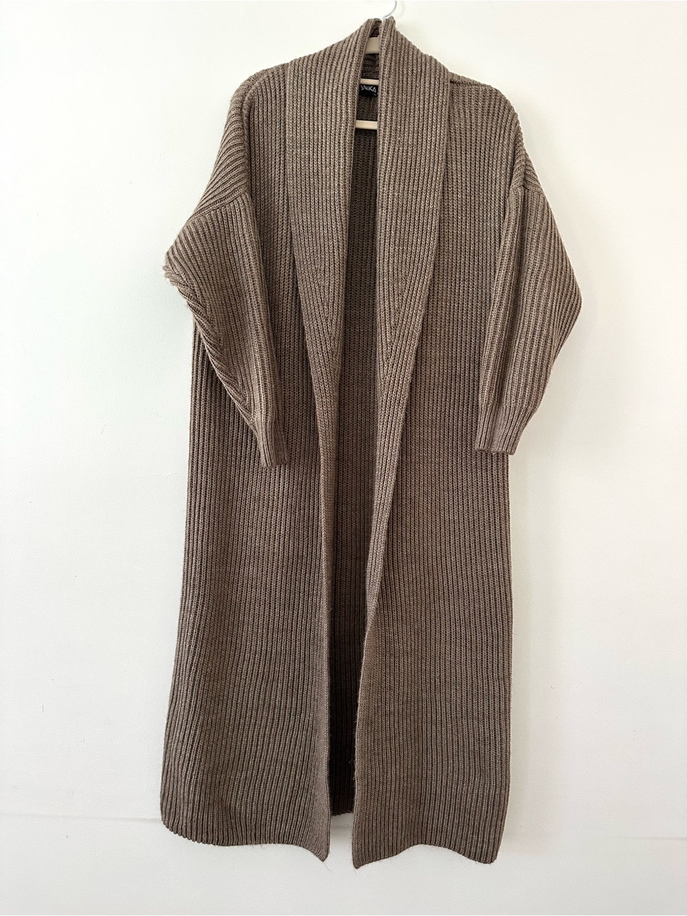 long oversized wool cardigan